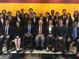 Honors Students with Warren Buffett