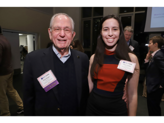 Bruce Berger and a student