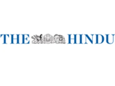 words "the" and "hindu" in blue font separated by logo of "the hindu"