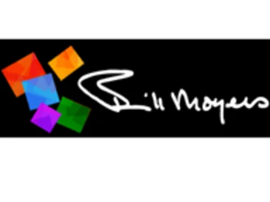 different colored rectangles next to white font words "bill moyers" all on black background