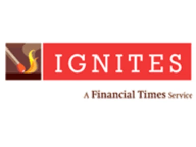 logo of a match next to the word "ignites" in white on a red rectangle, over the words "a financial times service"