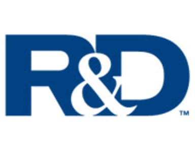 letters "R&D" in blue and white font