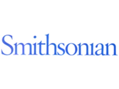 word "smithsonian" written in blue font
