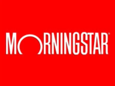 word "morningstar" in white font on a red background