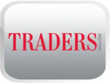 words "traders magazine" in red and grey font