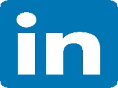 blue background with letters "in" written in white