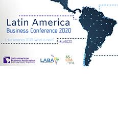 Graphic with text, "Latin American Business Conference 2020"