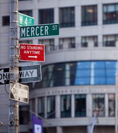 Street view of the Henry Kaufman Management Center