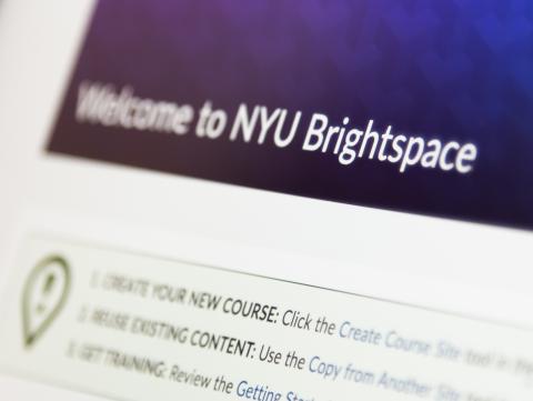 An NYU Brightspace homepage