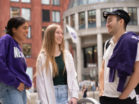 Stern students interact on Gould Plaza