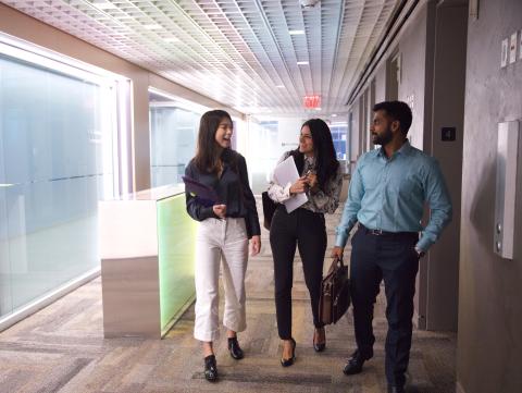 Three students at NYU Stern