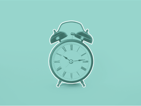 Alarm clock with a white outline
