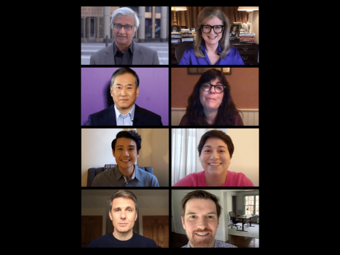 Graduate Class of 2020 Virtual Celebration Zoom screen of Stern faculty and staff