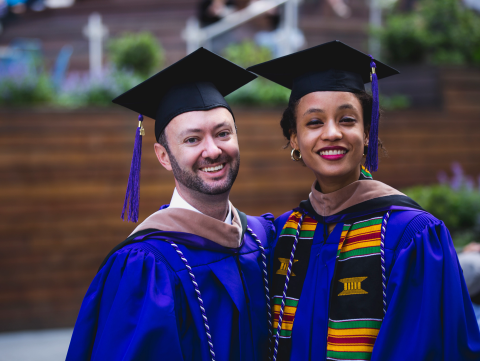 Stern students pose for graduation