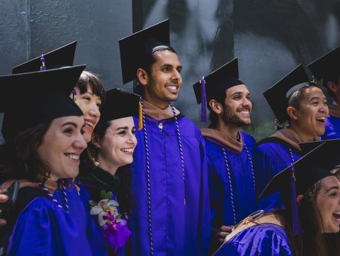 Stern students pose for graduation