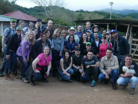 Group of Executive students at coffee farm