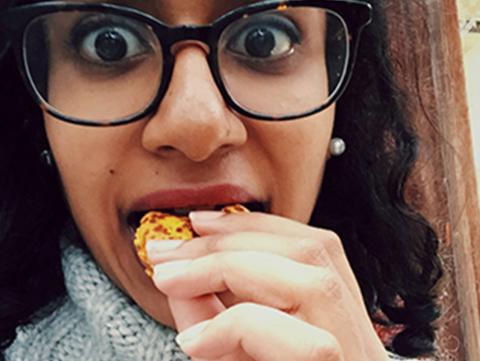 Aditi Shankar eating 