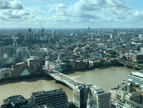 Photo of city, bridge, and water in NYU London