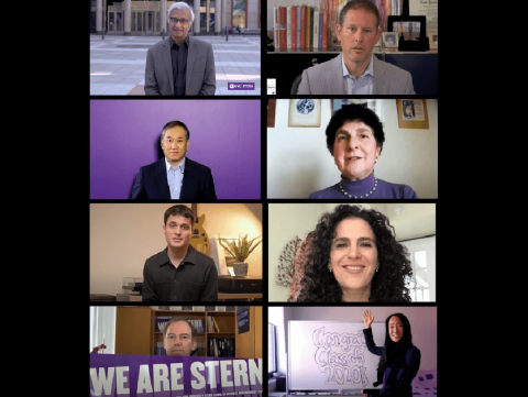 Zoom screen of Stern faculty and staff