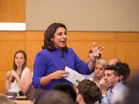 Dolly Chugh lecturing to students