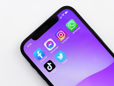 social media apps on phone screen