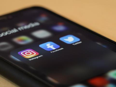 social media apps on phone screen