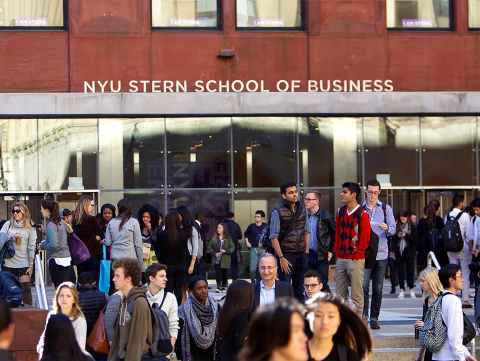 students in front of Tisch Hall