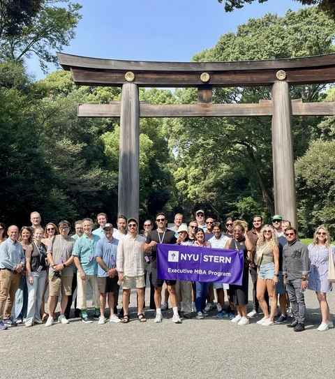 EMBA January 2026 cohort in a park in Tokyo Japan