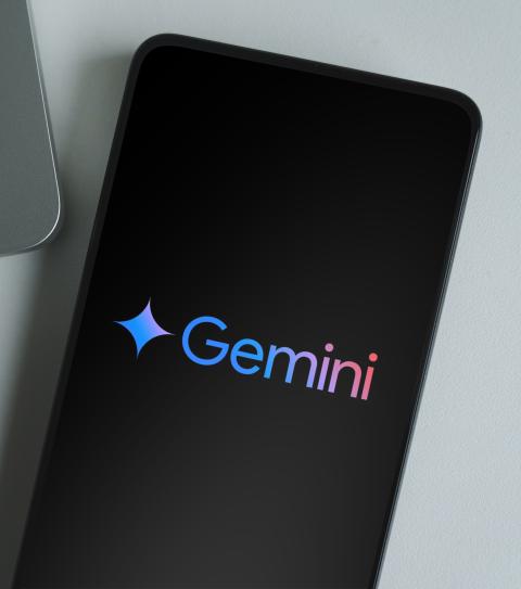 A phone displaying the Gemini logo