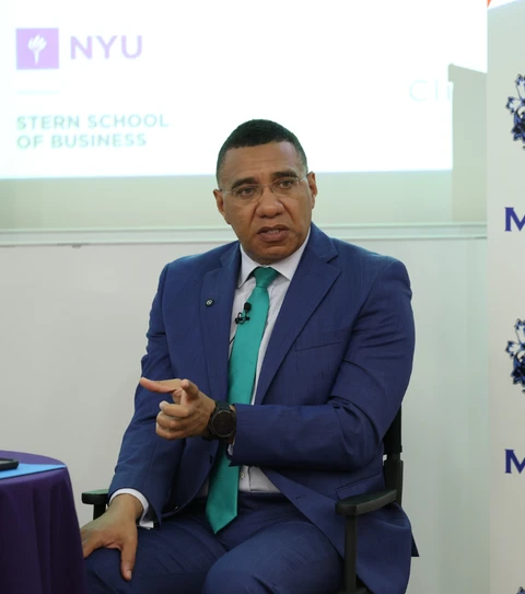 Dr. The Most Honorable Andrew Michael Holness ON, PC, MP, Prime Minister of Jamaica, at NYU Stern