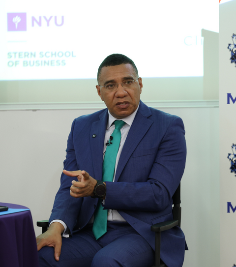 Dr. The Most Honorable Andrew Michael Holness ON, PC, MP, Prime Minister of Jamaica, at NYU Stern