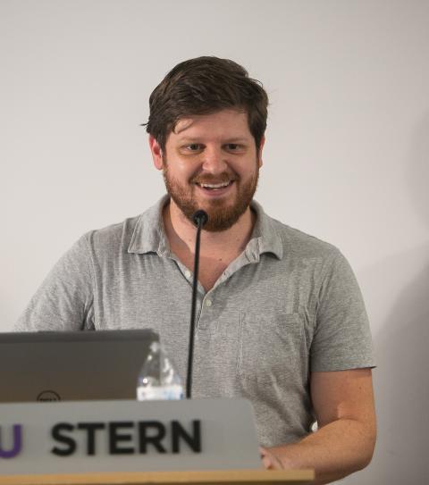 Sean speaking at an NYU Stern event
