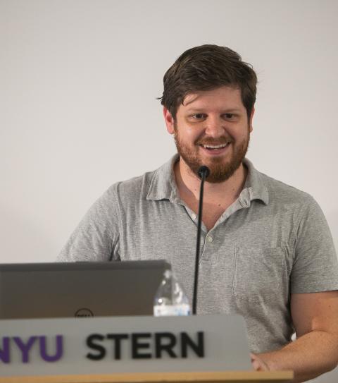Sean speaking at an NYU Stern event
