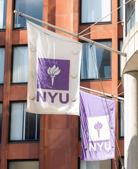 NYU Flags on the KMC building