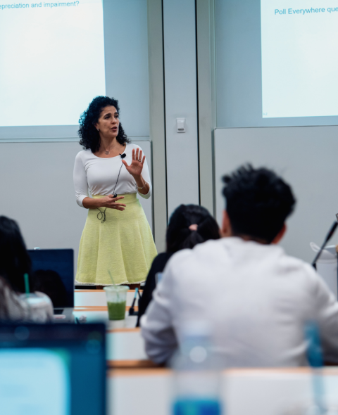 Professor Shehata teaches an Accounting class