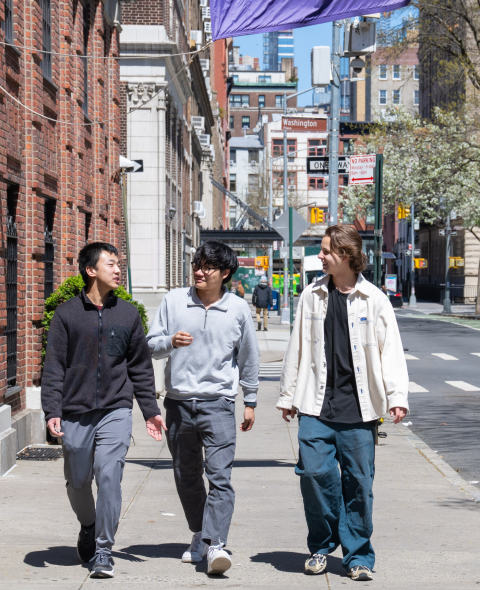 Students walking