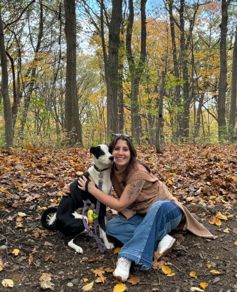 Ali Felman with her dog