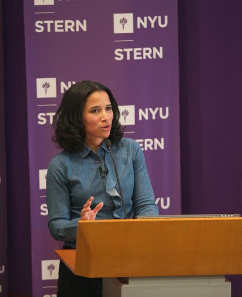 Adrienne Harris presents at the Stern FinTech Conference