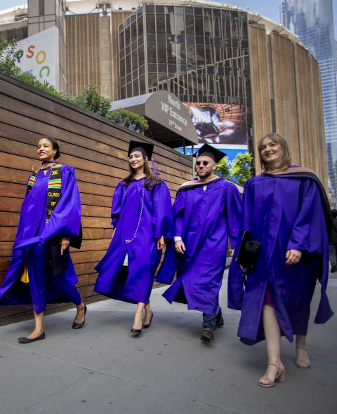 Graduates of 2019 walking forward