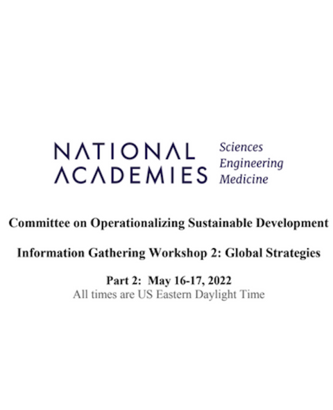 National Academies of Sciences Engineering and Medicine Operationalizing Sustainable Development Workshop