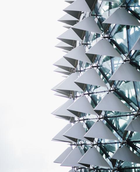 White and clear geometric architectural design