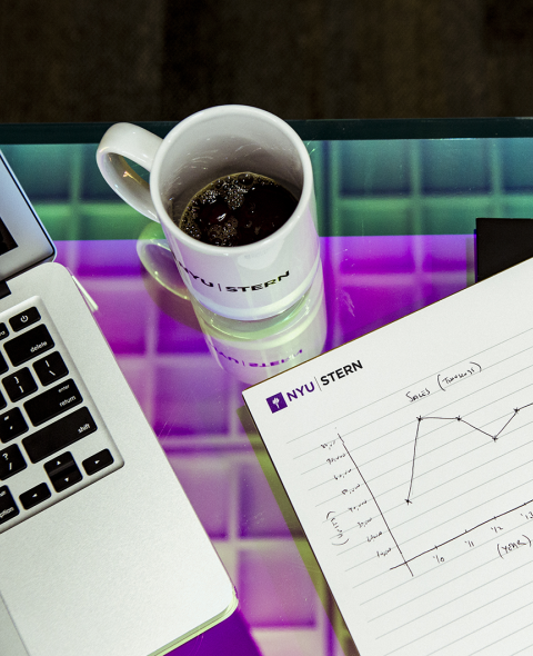 NYU Stern mug and pad of paper