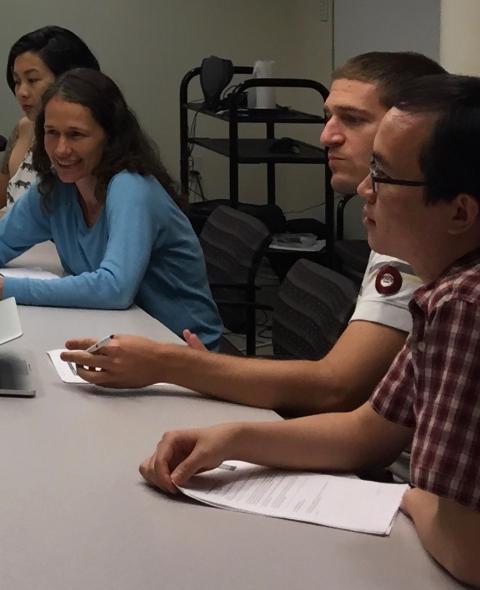 Students and professor sitting in class