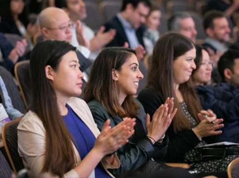 Members of the Stern community gather for a lecture
