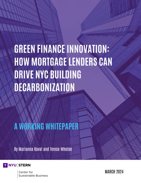 Image of skyscrapers with purple overlay and white and blue text.