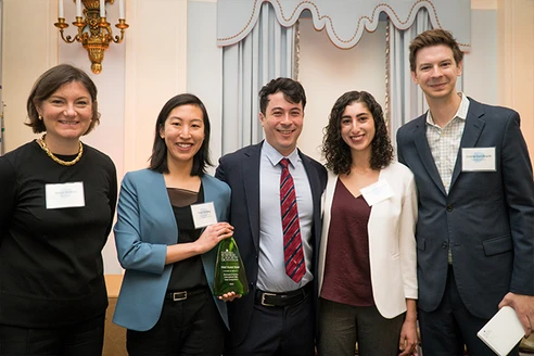 Photo of the three students who won the Aspen Case Competition 