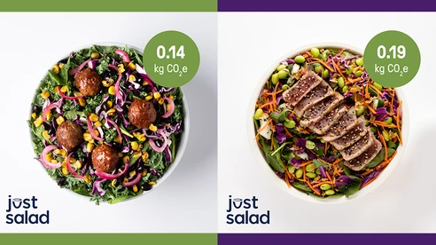 Just Salad carbon labeling