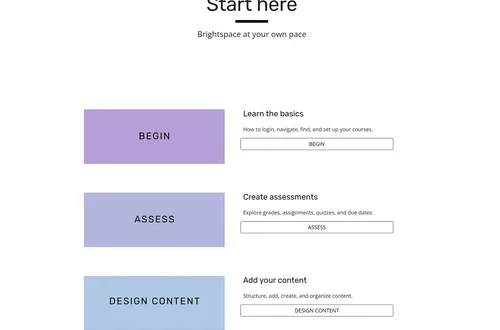 The Brightspace at your own pace landing page