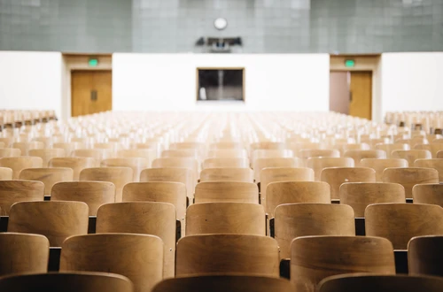 Rows of classrooms seats