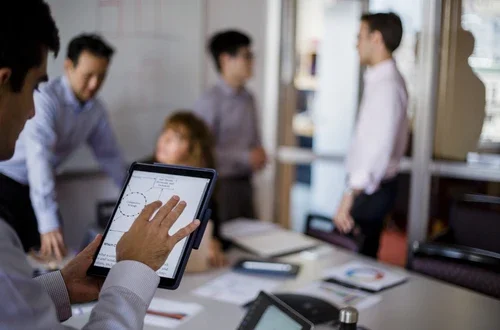 Students and professor in classroom